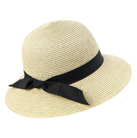 Kapelusz słomkowy damski letni plażowy z dużym rondem 59 cm beżowy UV