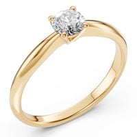 pierścionek z żółtego złota 585 z diamentem (brylantem) 0,4 ct lab