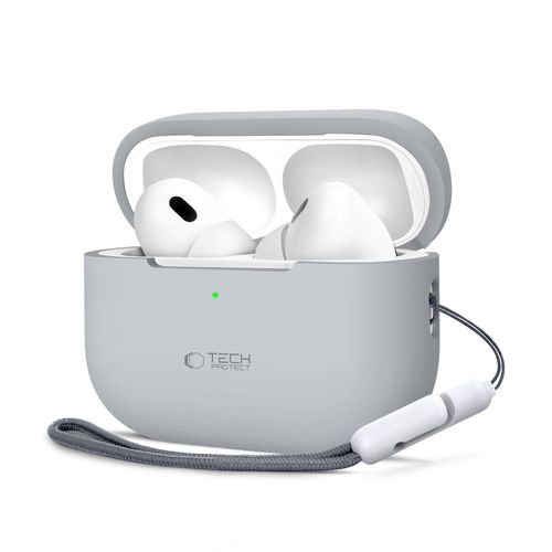 Etui Silikonowe Tech-Protect z Smyczą DO AirPods Pro 1, 2 Szare na Arena.pl