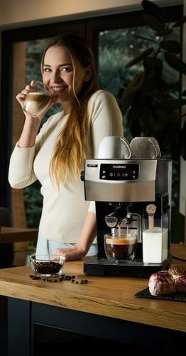 Ekspres do kawy Ciśnieniowy Automatyczny Yoer INOX 20bar + Spieniacz na Arena.pl