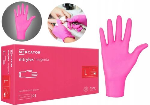 rękawice nitrylowe 100 szt. 9-l nitrylex magenta na Arena.pl
