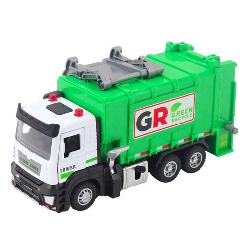 Śmieciarka Z Napędem 4 Pojemniki Na Śmieci Światła Dźwięki Zielona na Arena.pl