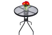 Stolik szklany kawowy na balkon taras patio okrągły czarny
