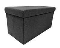 Pufa tapicerowana ze schowkiem PERFECT DUO 60x30x30 cm płócienna szara