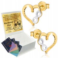Złote Kolczyki Dziecięce Serca Złoto 333 Grawer PREZENT GRATIS