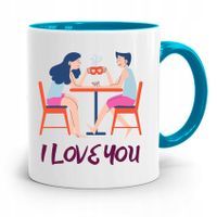Kubek Błękitny Dla Chłopaka I Love You Z Nadrukiem Ze Zdjęciem