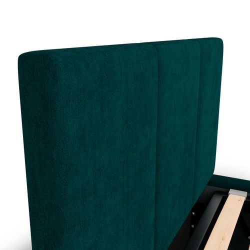 ŁÓŻKO POJEDYNCZE 90x200cm ŁÓŻKO TAPICEROWANE Z POJEMNIKIEM TURKUSOWE na Arena.pl