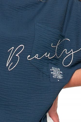 KOBIECA BLUZKA Z KRÓTKIM REKAWEM DAMSKA LUŹNA Z NAPISEM MORAJ 2XL/3XL na Arena.pl