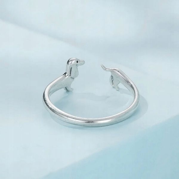 Pierścionek srebrny PIES regulowany s925 +pudełko zdjęcie 4