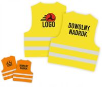 KAMIZELKI ODBLASKOWE DOWOLNY NADRUK TWOJE LOGO REKLAMA firmowe