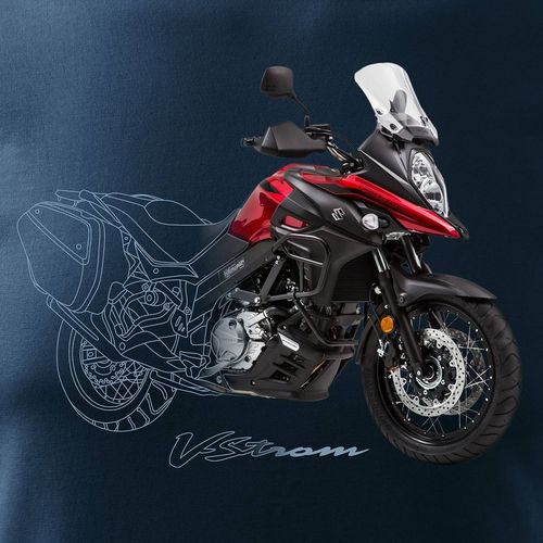 Koszulka z motocyklem na motor Suzuki V-strom Vstrom DL 650 XT męska granatowa REGULAR XL na Arena.pl