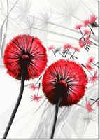 60CM 50CM OBRAZ ŚCIENNY DMUCHAWCE CZERWIENI DRUK PŁÓTNO