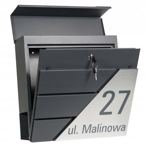 DUŻA SKRZYNKA NA LISTY Z ADRESEM NUMEREM DOMU ANTRACYT GAZETNIK na Arena.pl