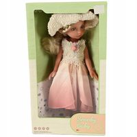 LALKA W KAPELUSZU JAK ŻYWA REALISTYCZNA TWARZ DZIEWCZYNKA Z BLOND WŁOSAMI