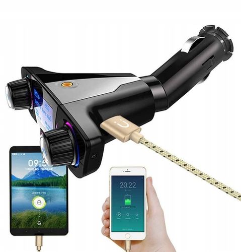 TRANSMITER FM BLUETOOTH 5.0 SD ŁADOWARKA USB LCD na Arena.pl