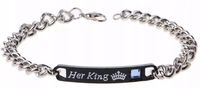 Bransoletka Dla Niego Her King Jej Król dla Pary Walentynki Zakochani Love