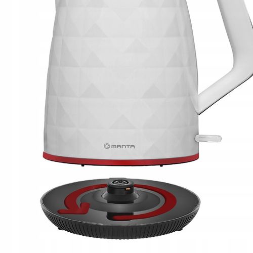 CZAJNIK ELEKTRYCZNY bezprzewodowy BIAŁY CICHY 2200W BEZ BPA FREE 1,7L Manta na Arena.pl