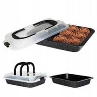 CZARNA BLACHA Z POKRYWĄ I UCHWYTEM 36,5x24,5