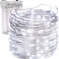 LAMPKI DRUCIK 80 LED MIKRO GIRLANDA BIAŁY ZIMNY AA