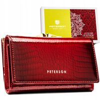 Portfel skórzany damski PETERSON skóra naturalna RFID STOP na prezent