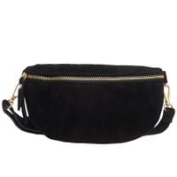 VERA PELLE nerka zamszowa saszetka biodrówka V681 czarna