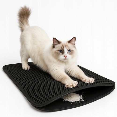 MATA POD KUWETĘ WYCIERACZKA DLA KOTA PODKŁADKA DWUWARSTWOWA DUŻA 60X45 na Arena.pl