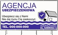 BANER REKLAMOWY oczkowany 100x50cm projekt w cenie AGENCJA UBEZPIECZENIOWA