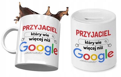 Dla Przyjaciela Zestaw Kubek + Skarbonka Prezent Z Nadrukiem Ze Zdjęciem na Arena.pl