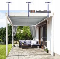 ŻAGIEL OGRODOWY ROZSUWANY NA 3 LINKACH 4 x 3 m