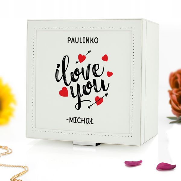 SZKATUŁKA KUFEREK na biżuterię LUSTRO WALENTYNKI zdjęcie 2