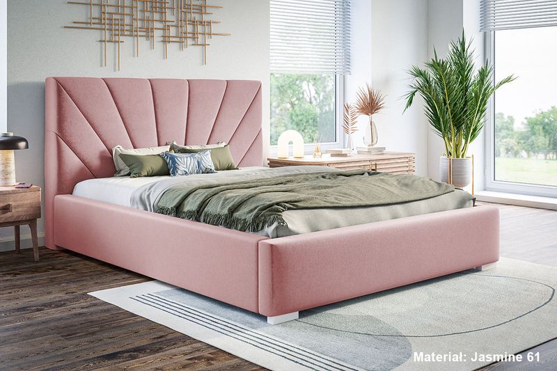 Łóżko tapicerowane LUX9 140x200 ze Stelażem i pojemnikiem zdjęcie 3