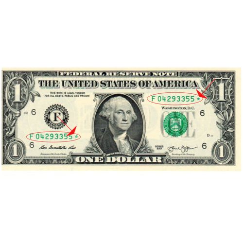 Banknot USA 1 Dolar (1 U.S. dollar / 1 USD) z gwiazdką UNC na Arena.pl