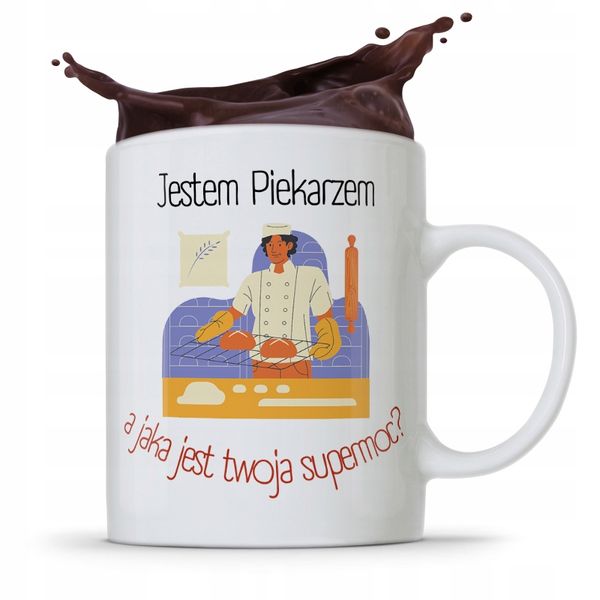 Kubek Prezent Dla Piekarza Jestem Piekarzem Z Nadrukiem Ze Zdjęciem zdjęcie 1