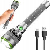 Latarka LED taktyczna ZOOM akumulatorowa LAMPA USB-C IPX7 10000 lumenów lm