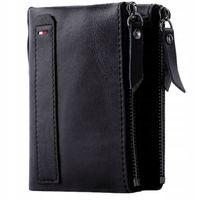 PORTFEL MĘSKI SKÓRZANY CZARNY MAŁY SKÓRA LICOWA NATURALNA PIONOWY SLIM