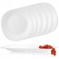 6 SZT TALERZE DESEROWE NA CIASTO SAŁATKĘ FESTA ITALIA 21 CM BIAŁE SZKŁO