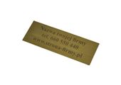 Tabliczka grawerowana z własnym napisem z mosiądzu, 85x30x0,6mm