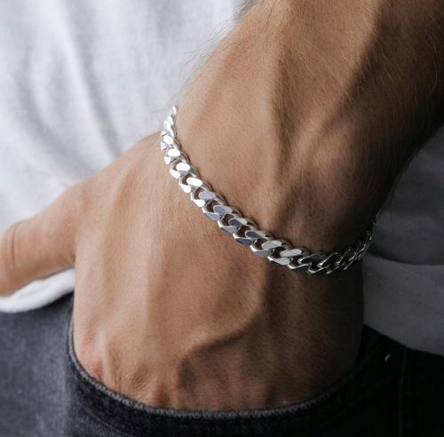 Srebrna Bransoleta Męska Pancerka 5mm/20cm Diamentowana SREBRO 925 PEŁNA na Arena.pl