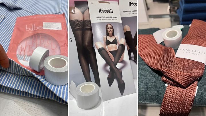 Taśma do ubrań ciała dwustronna silna gruba 3cm zdjęcie 3