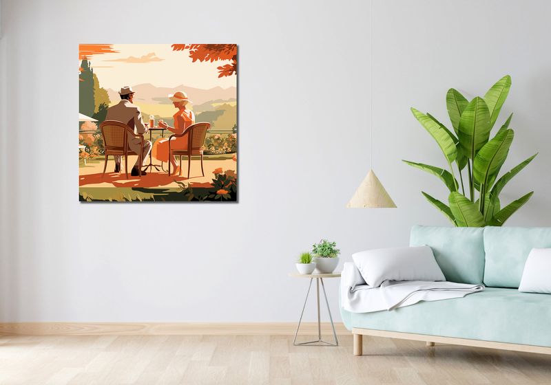 Obraz 90x90cm Retro Randka zdjęcie 2