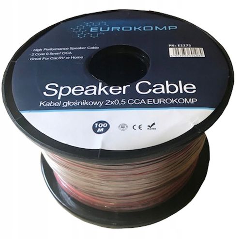 PROFESJONALNY KABEL PRZEWÓD GŁOŚNIKOWY 2x0,5mm CCA HQ na Arena.pl