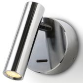 Lampa ścienna z włącznikiem Kent 633001106 Elkim LED 3W 3000K tuba srebrna