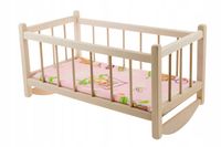 ŁÓŻECZKO DREWNIANE bujane dla lalek KOŁYSKA zabawka dla dzieci