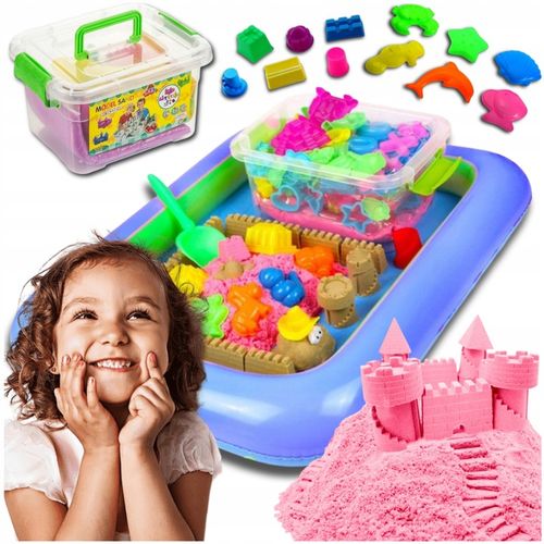 PIASEK KINETYCZNY 3kg + FOREMKI BASEN PIASKOWNICA MAGICZNY ZESTAW AKCESORIA na Arena.pl