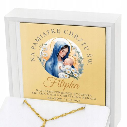 Złoty Krzyżyk z Łańcuszkiem pr. 585 Prezent na Pamiątkę Chrztu Świętego na Arena.pl