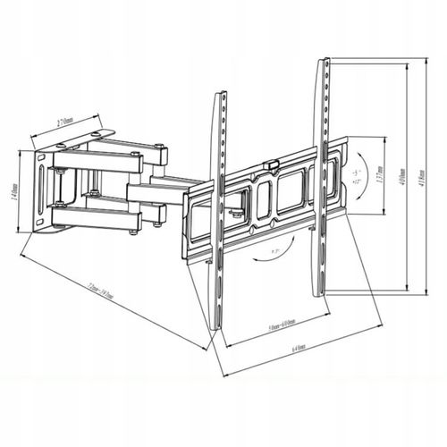UCHWYT DO TELEWIZORA OBROTOWY UCHWYT SCIENNY WIESZAK DO TV 32-75 CALI na Arena.pl