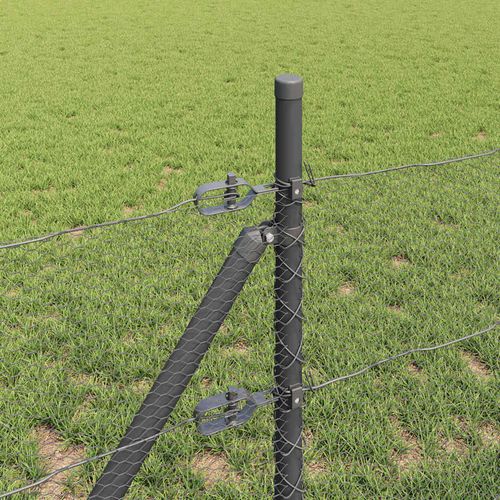 Ogrodzenie z słupkami Szary 0.8 x 10 m Stal pokryta PCV na Arena.pl