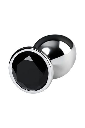 silver anal plug toyfa metal with black round shaped gem na Arena.pl