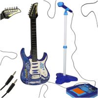 Gitara dla Dzieci Elektryczna Rockowa Mikrofon Wzmacniacz Gra Świeci Zestaw