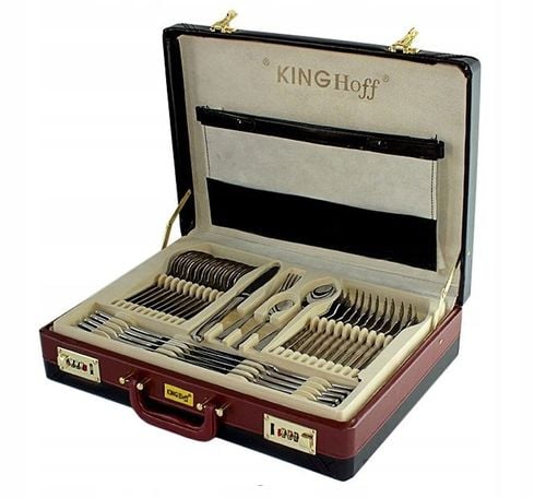 Sztućce w Walizce 72 ele 12 osób Połysk KINGHoff na Arena.pl